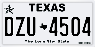 TX license plate DZU4504