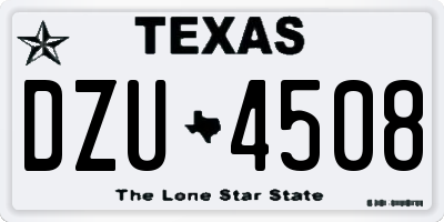 TX license plate DZU4508