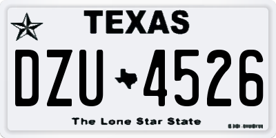TX license plate DZU4526