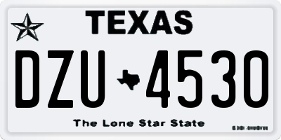 TX license plate DZU4530