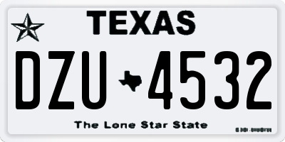TX license plate DZU4532