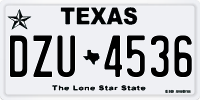 TX license plate DZU4536