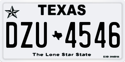 TX license plate DZU4546