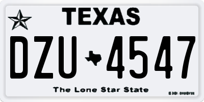TX license plate DZU4547