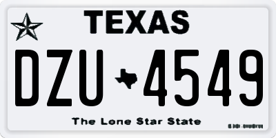 TX license plate DZU4549