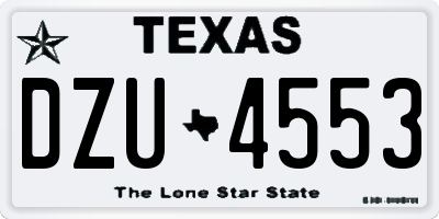 TX license plate DZU4553