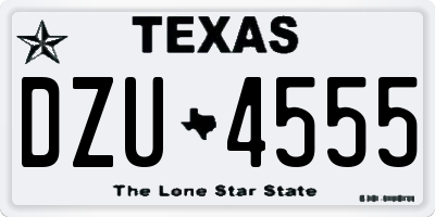 TX license plate DZU4555