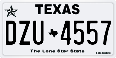 TX license plate DZU4557