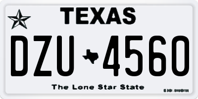 TX license plate DZU4560