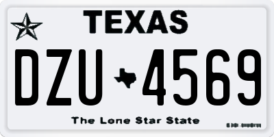 TX license plate DZU4569