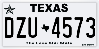 TX license plate DZU4573