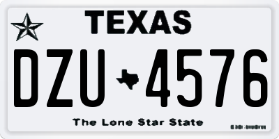TX license plate DZU4576