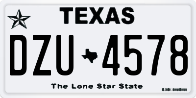 TX license plate DZU4578