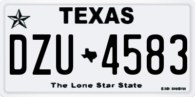 TX license plate DZU4583