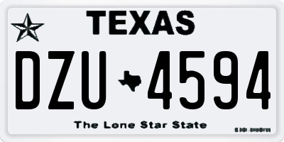 TX license plate DZU4594