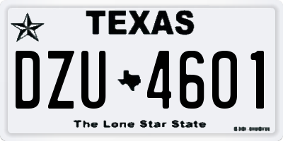 TX license plate DZU4601