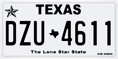 TX license plate DZU4611