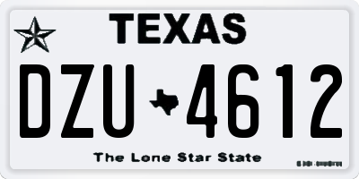 TX license plate DZU4612