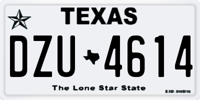TX license plate DZU4614