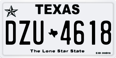 TX license plate DZU4618