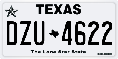 TX license plate DZU4622