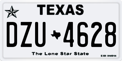 TX license plate DZU4628