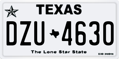 TX license plate DZU4630