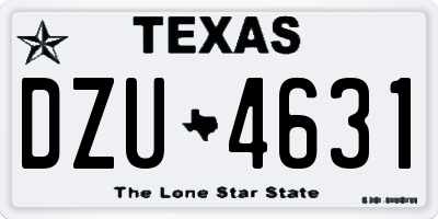 TX license plate DZU4631
