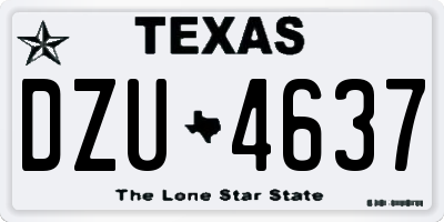 TX license plate DZU4637