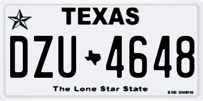 TX license plate DZU4648