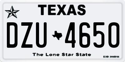 TX license plate DZU4650