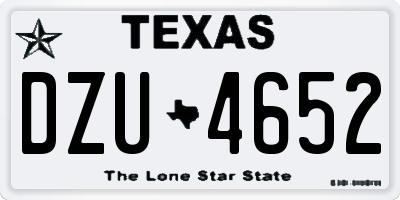 TX license plate DZU4652