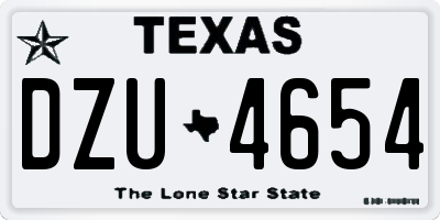 TX license plate DZU4654