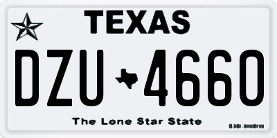 TX license plate DZU4660
