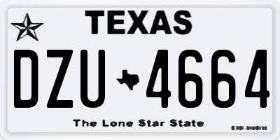 TX license plate DZU4664