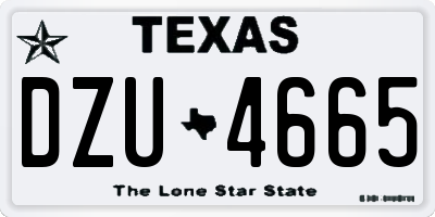 TX license plate DZU4665