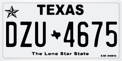 TX license plate DZU4675