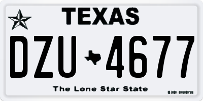 TX license plate DZU4677