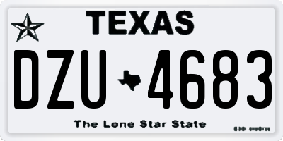 TX license plate DZU4683