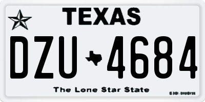TX license plate DZU4684