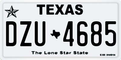TX license plate DZU4685