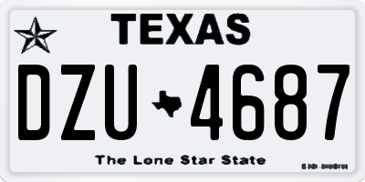 TX license plate DZU4687
