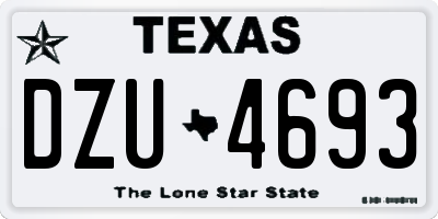 TX license plate DZU4693