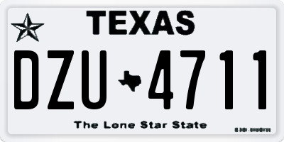 TX license plate DZU4711