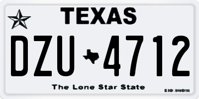 TX license plate DZU4712