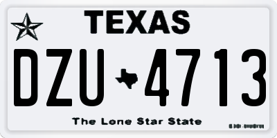 TX license plate DZU4713
