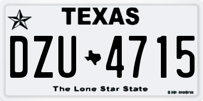 TX license plate DZU4715