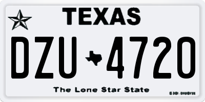 TX license plate DZU4720