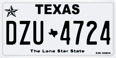 TX license plate DZU4724