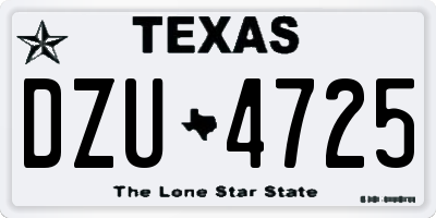 TX license plate DZU4725